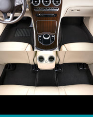 Custom Fit Elegant Floor Mat (Black) for 2015-2017 Toyota Camry/Camry Hybrid - 1ST Row 2ND Row