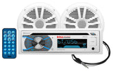 s MCK508WB.6 Marine Boat Bluetooth Stereo & 6.5 Inch Speakers - CD DVD Player, AM/FM Radio Receiver Head Unit, Dipole Antenna
