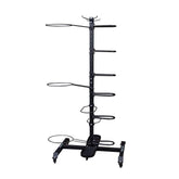 (GAR100) Compact Accessory Vertical Stand Rack for Organizing Medicine Balls, Weights Ball, Resistance Bands and Tubes, Jump Ropes, Foam Rollers, Yoga Mats, and more