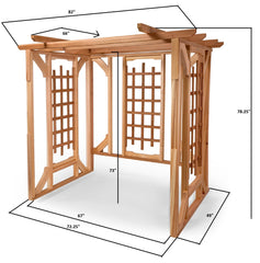 PO72-S Cedar Pergola Garden Arbor | Handcrafted Wood Swing for Backyard | Garden Outdoor | Luxurious Cedar Outdoor Patio Swing Set 82x72x74