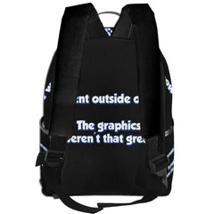?? Went Outside Once??Trendy Fashion Backpack Black