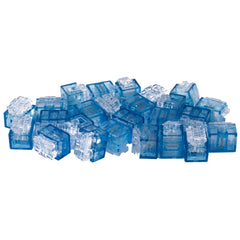 Several blue plastic blocks arranged together, featuring the word image on them.