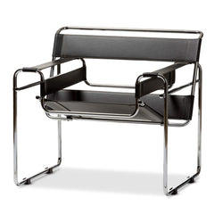 Wassily Style Accent Chair, 30" x 31" x 28", Black