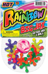 JA-RU Jumbo Jax Toy Set w/Rubber Ball (24 Jax Set) Rainbow Neon Color Jacks Game for Kids & Adults. Classic Retro Toys. Bulk Birthday Party Favors Vintage Stocking Stuffers Pinata Filler. 731-24p