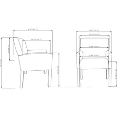 Full-Sided Arms Leather Guest Chair