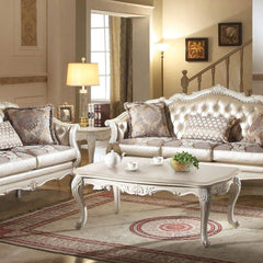 Chantelle Coffee Table with Marble Top, Pearl