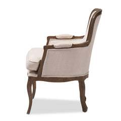 Napoleon Traditional French Accent Chair, Ash