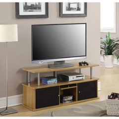 Modern 50 Inch TV Stand in Light Oak/Black Finish