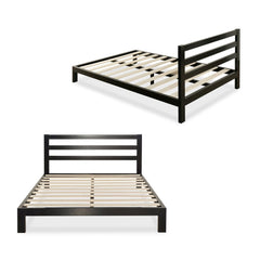Twin Modern Metal Bed Frame w/ Headboard & Slats