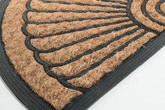 Half Round Rubber Back Coir Doormat, Fan, 18-Inch by 30-Inch
