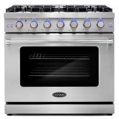 COS-EPGR366 36 in. Haven Collection 6.0 cu. ft. Gas Range, 6 Burners, Convection Oven, Knob LEDs, Storage Drawer, Stainless Steel