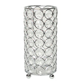 HG1002-CHR Elipse Crystal Decorative Flower Vase, Candle Holder, Wedding Centerpiece, 6.75 Inch, Chrome