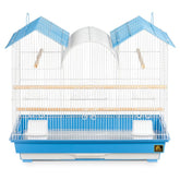 Triple Roof Cockatiel Cage, Blue and White