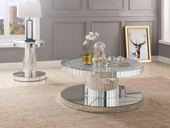Coffee Table, Mirrored and Faux Stones