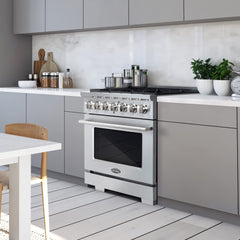GRP366 36 in. Vista Collection 4.5 cu. ft. Gas Range, 6 Burners, Convection Oven, LED Light Panel in Modern Stainless Steel