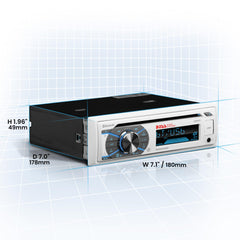 s MR508UABW Marine Boat Stereo - Single Din, Bluetooth Audio and Calling Head Unit, AM/FM Radio Receiver, CD Player, Weatherproof, USB