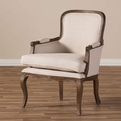 Napoleon Traditional French Accent Chair, Ash