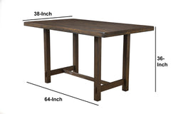 Alpine Furniture Emery Pub Table, 64 x 38 x 36, Brown