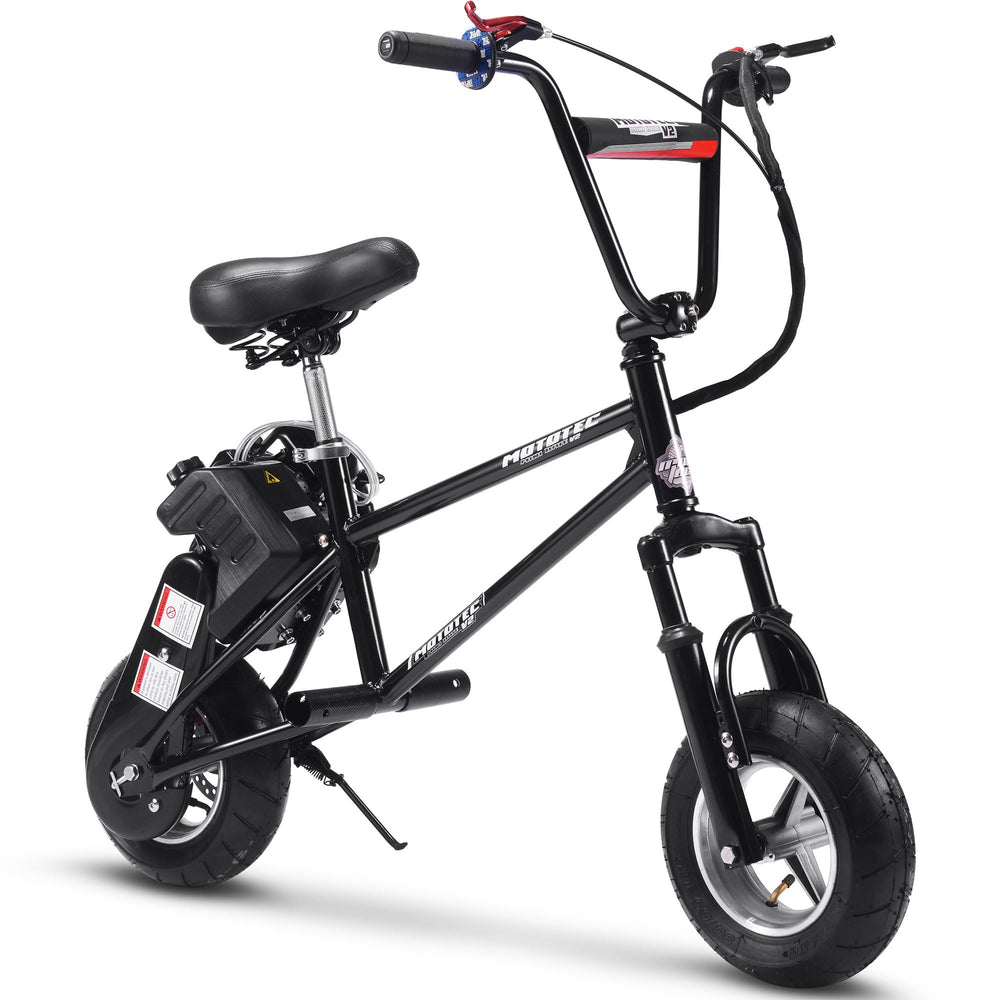 A modern black electric bike with a well-padded seat, perfect for city travel and recreational cycling.