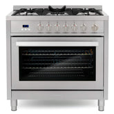 COS-965AGFC 36 in. Nebula Collection 3.8 cu. ft. Gas Range, 5 Burners, Rapid Convection Oven, Cast Iron Grates in Stainless Steel