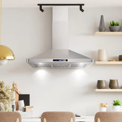 COS-63190S 36 in. Vista Collection 380 CFM Ducted Wall Mount Range Hood, Touch Controls, LED Lights, Stainless Steel