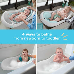 Baby to Toddler Bath 4-in-1 Sling ?? Seat Tub with Removable Infant Support and 2 Toys, Pacific Pebble