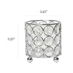 HG1000-CHR Elipse Mini Crystal Decorative Flower Vase, Candle Holder, Wedding Centerpiece, 3.25 Inch, Chrome