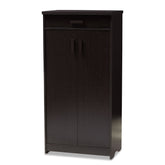 Bienna Modern and Contemporary Wenge Brown Finished Shoe Cabinet