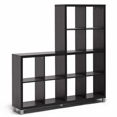 Sunna Modern Cube Shelving Unit, Dark Brown