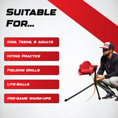 Slider Lite 360 Baseball Pitching Machine with Automatic Ball Feeder - Accurate 360-Degree Delivery, Durable and Portable Training Tool for All Ages