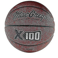 A basketball with the inscription x100 visible on its exterior.