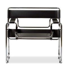 Wassily Style Accent Chair, 30" x 31" x 28", Black