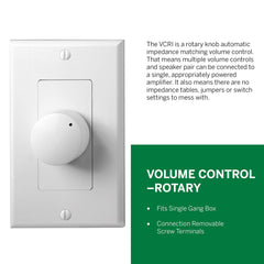 Beale Street In-Wall Rotary Volume Control for Home Theater Systems