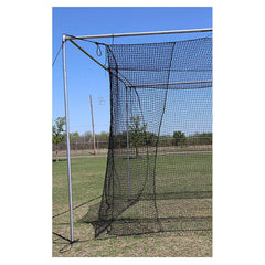 Outdoor Twisted and Knotted Training Weather Resistant Baseball Batting Cage Net with 4-Foot Access Door, Black