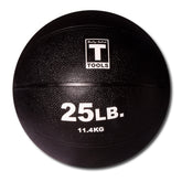 Rubber Medicine Ball - Superior Grip, Textured Surface, Adjustable Air Pressure Fitness Balls - Ideal for Cardio and Core Exercise in Home & Gym Workouts, Black, 25lbs.