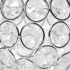Designs HG1005-CHR Elipse Crystal Circular Bowl Candle Holder, Flower Vase, Wedding Centerpiece, Favor, 3.75 Inch, Chrome