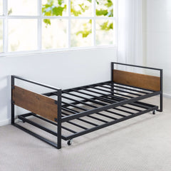 Fast Furnishings Twin Metal Wood Daybed w/ Trundle