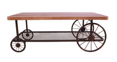Francie Rectangular Wooden Coffee Table with Shelf in Oak and Antique Gray
