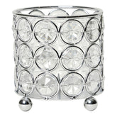 HG1000-CHR Elipse Mini Crystal Decorative Flower Vase, Candle Holder, Wedding Centerpiece, 3.25 Inch, Chrome