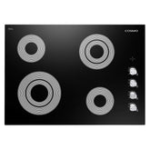 COS-304ECC Electric Ceramic Glass Cooktop with 4 Burners, Dual Zone Element, Hot Surface Indicator Light and Control Knobs, 30 inches, Black