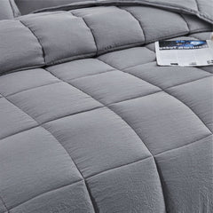 King Grey 3-Piece Microfiber Reversible Comforter Set