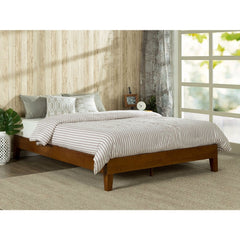 Twin Low Profile Wooden Platform Bed in Cherry