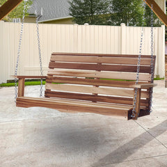 PS48-SW10 Premium Porch Swing | 4-Ft Outdoor Furniture & Patio Swing | Handcrafted Western Red Cedar | Comfort Springs, Easy Assembly, Sustainable Outdoor Bench 57x23x24