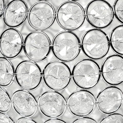 HG1008-CHR Elipse Crystal Circular Bowl Candle Holder, Flower Vase, Wedding Centerpiece, Favor, 7 Inch, Chrome