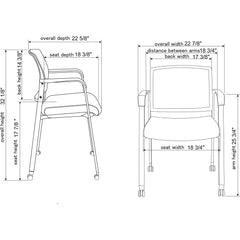 Mesh Back Guest Chairs with Casters