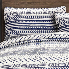 Fast Furnishings 3Pc Blue White Reversible Cotton Set