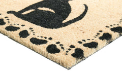 Vinyl Back Coir Doormat, Two Cats, 18-Inch by 30-Inch