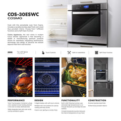 COS-30ESWC 30 in. Haven Collection 5 cu. ft. Electric Wall Oven with True European Convection and Self Cleaning in Stainless Steel