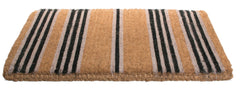 Printed Coir Doormat, Black Stripes, 18-Inch by 30-Inch