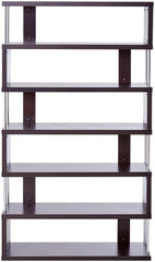 Barnes 6-Shelf Modern Bookcase, Dark Brown